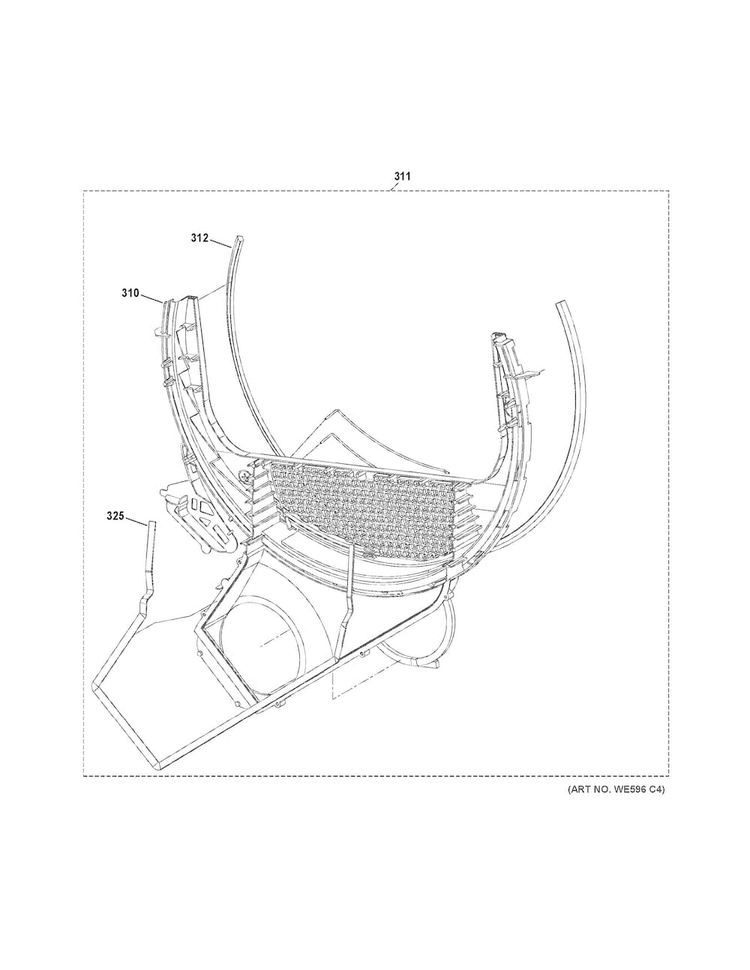 Water System Diagram and Parts List for GTD42GASJ2WW  General Electric Dryer