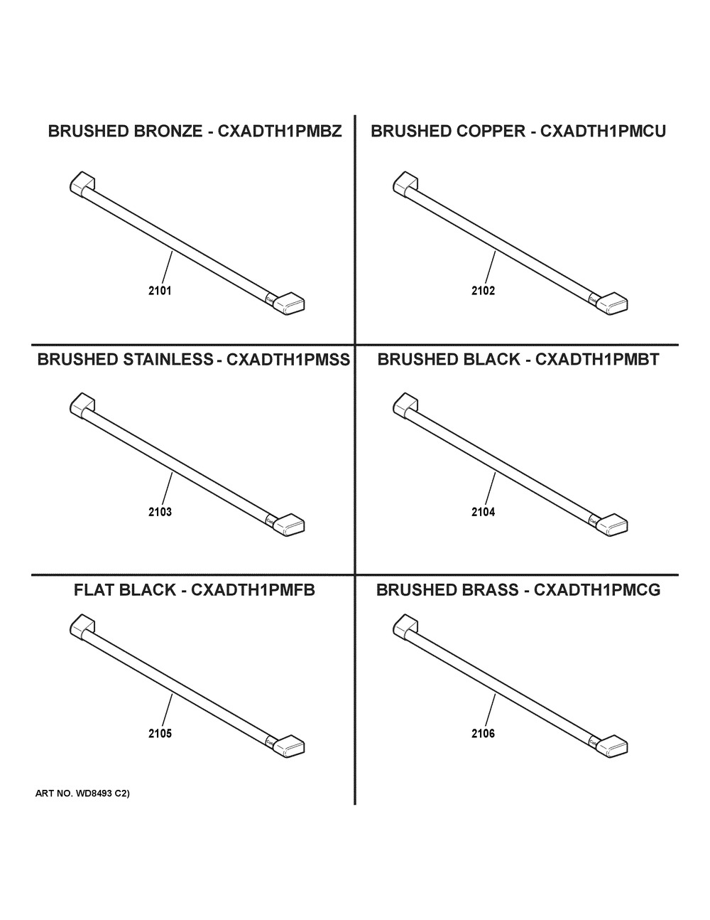 Cafe Customization Diagram and Parts List for CDT875P2NBS1  General Electric Dishwasher