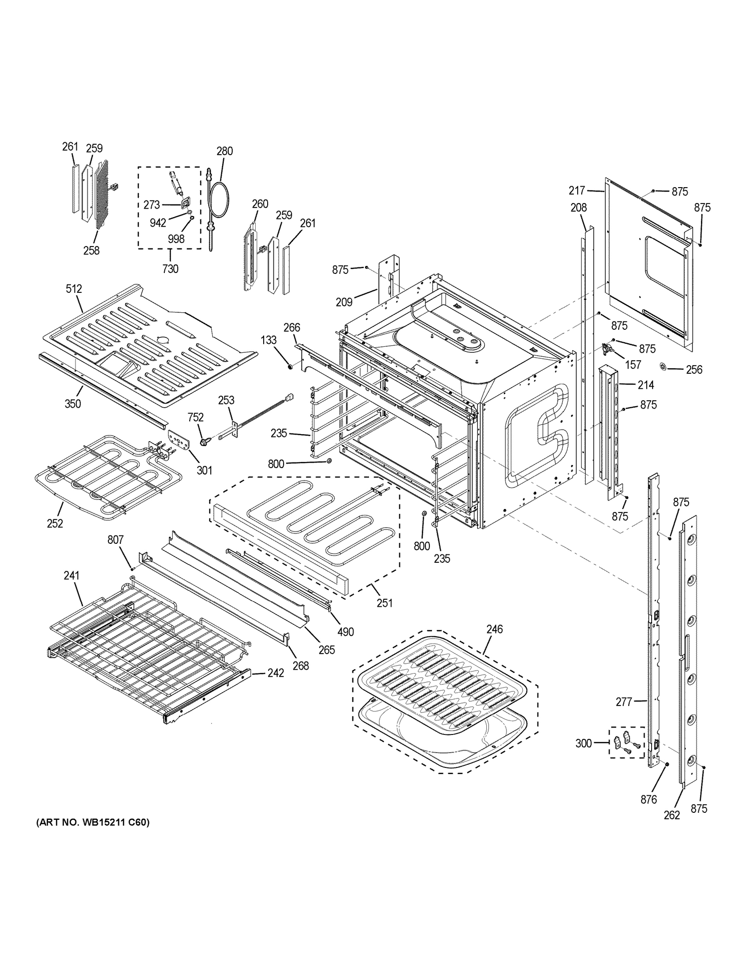 UPPER OVEN Diagram and Parts List for ZET2SH2SS  General Electric Wall Oven