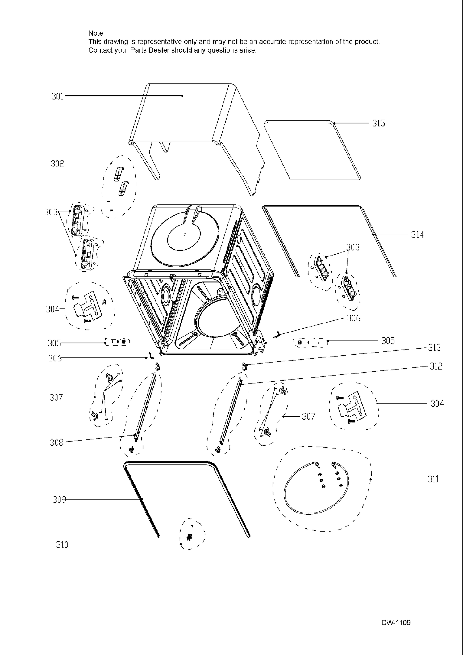 BODY PARTS Diagram and Parts List for PDT660SGF1BB  General Electric Dishwasher