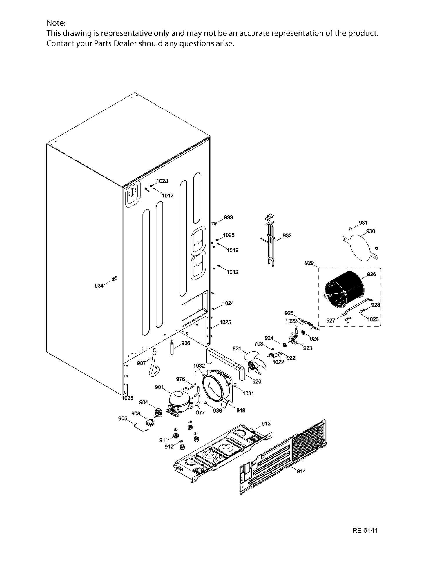 SEALED SYSTEM & MOTHERBOARD Diagram and Parts List for GBR20DSEBRBS  General Electric Refrigerator