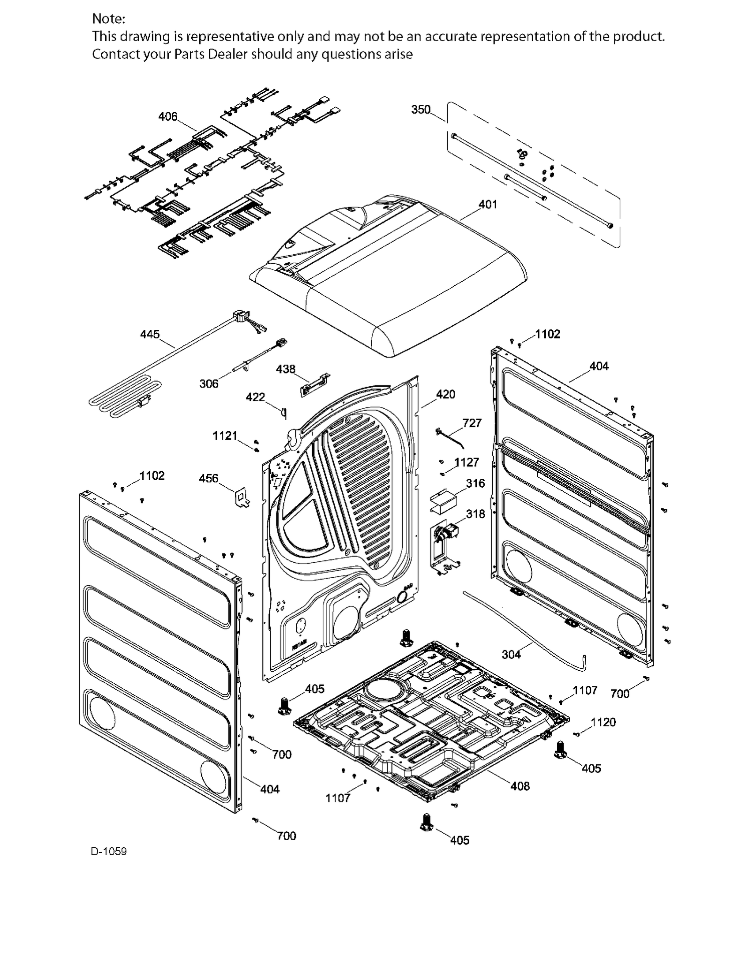STRUCTURE Diagram and Parts List for GTD86GSMJ0MC  General Electric Dryer