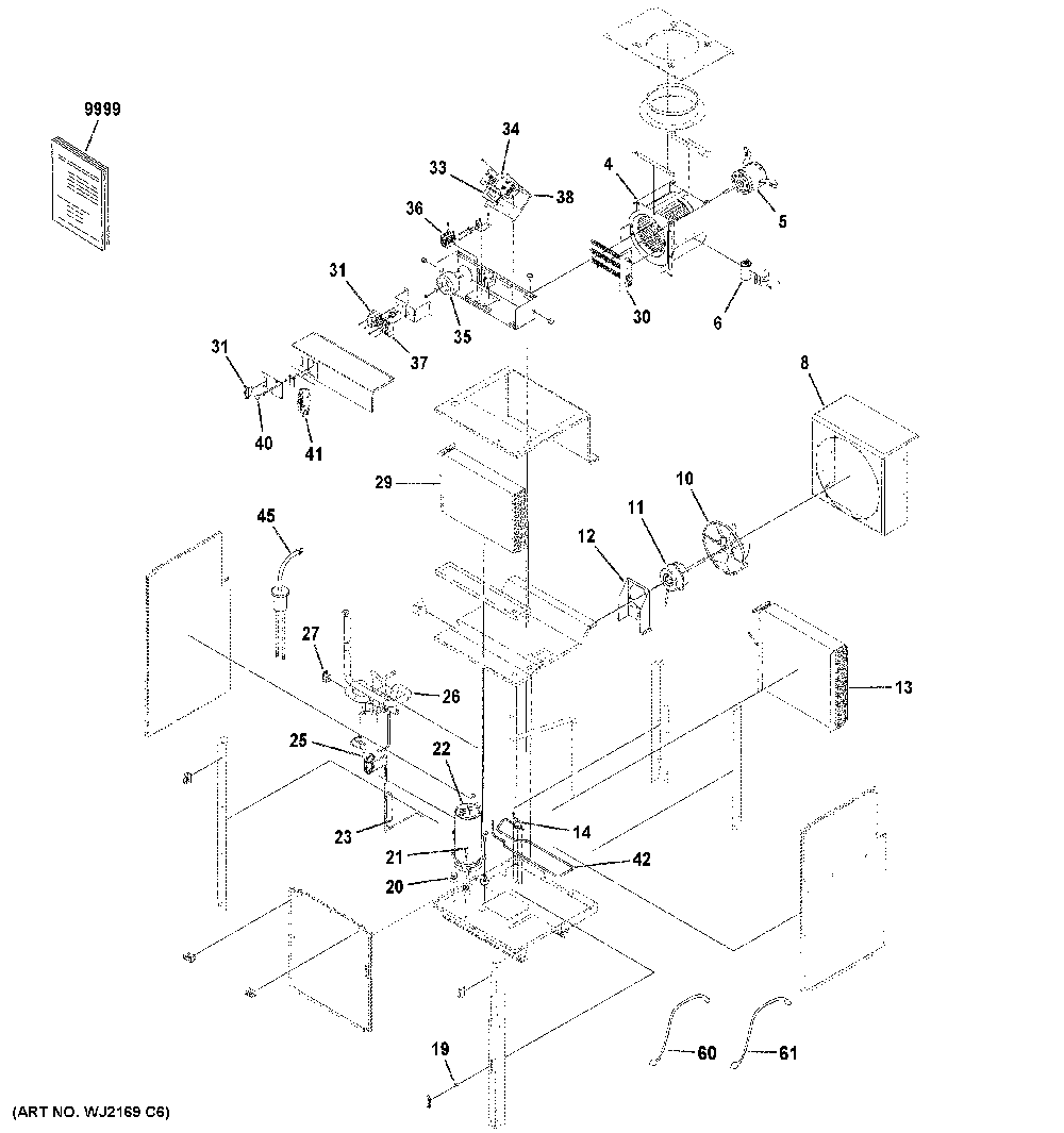 Vertical Zoneline Diagram and Parts List for AZ91H18E2EW2  General Electric Air Conditioner