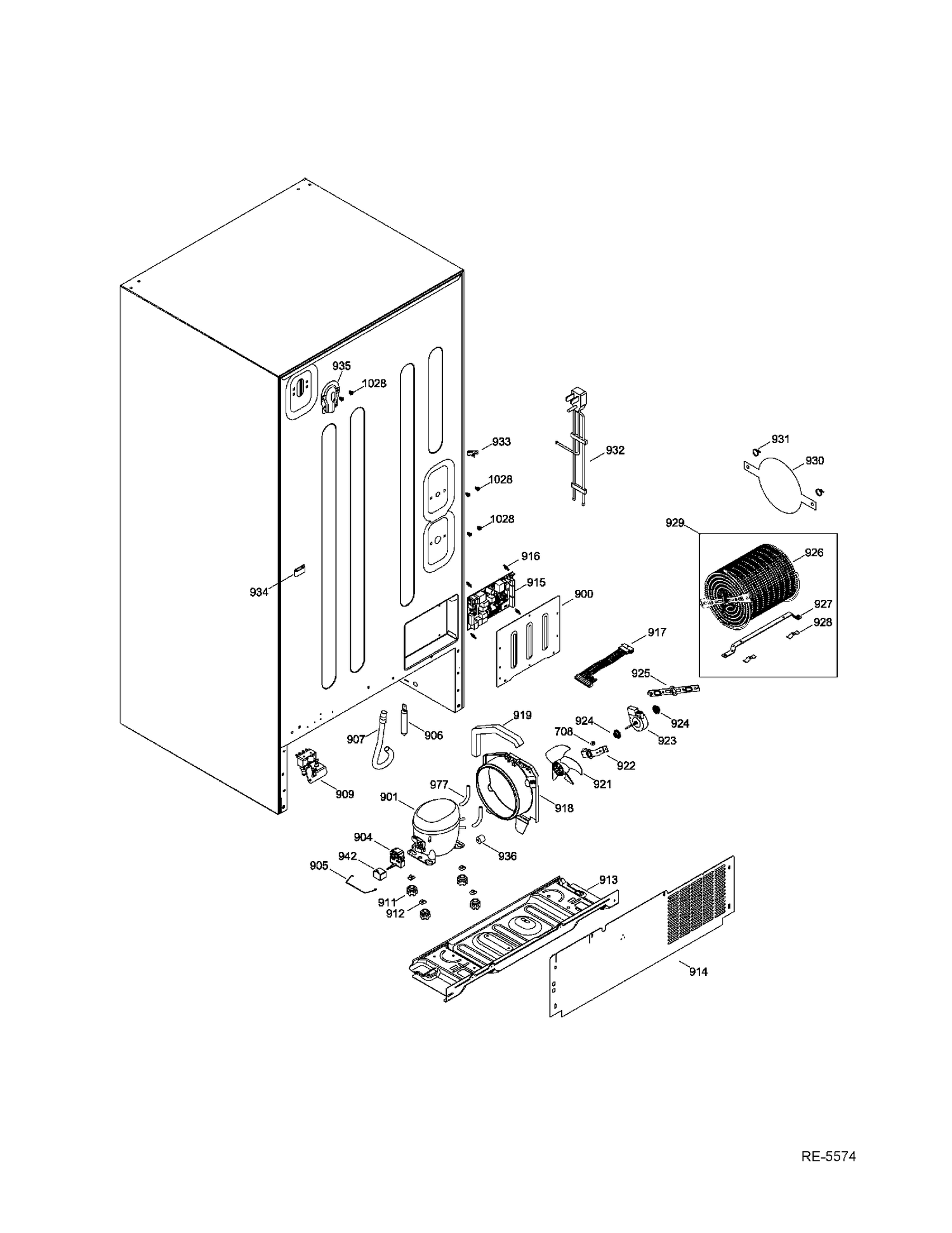SEALED SYSTEM & MOTHERBOARD Diagram and Parts List for PNR22LGEAFWW  General Electric Refrigerator