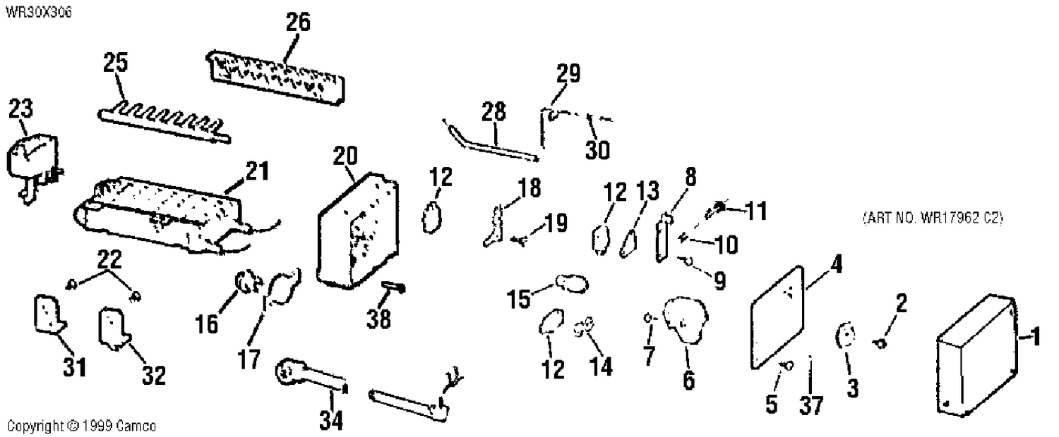 ICE MAKER KIT Diagram and Parts List for WR30X306  General Electric Refrigerator