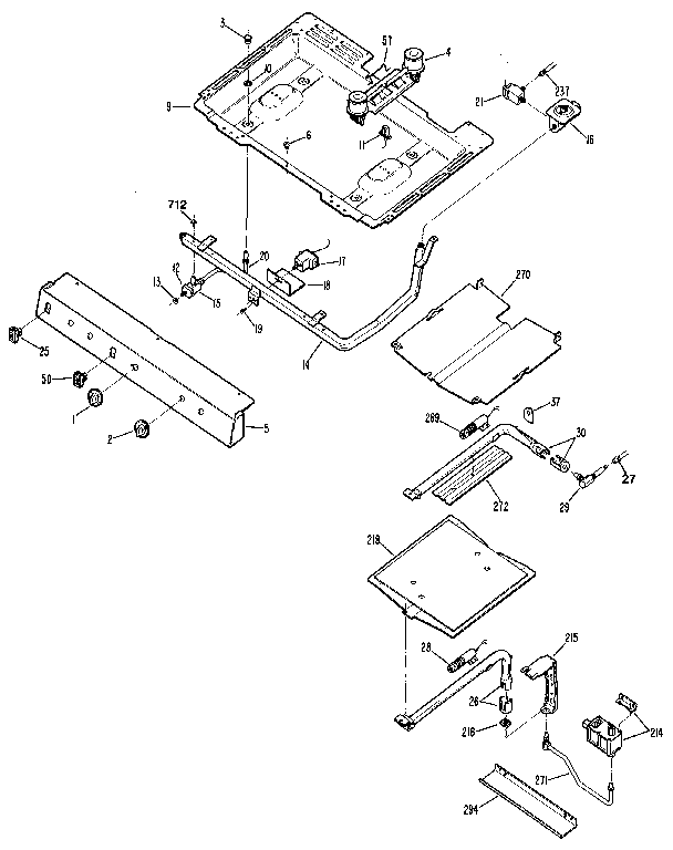 Burner Assembly Diagram and Parts List for JGBS18GEN1  General Electric Range
