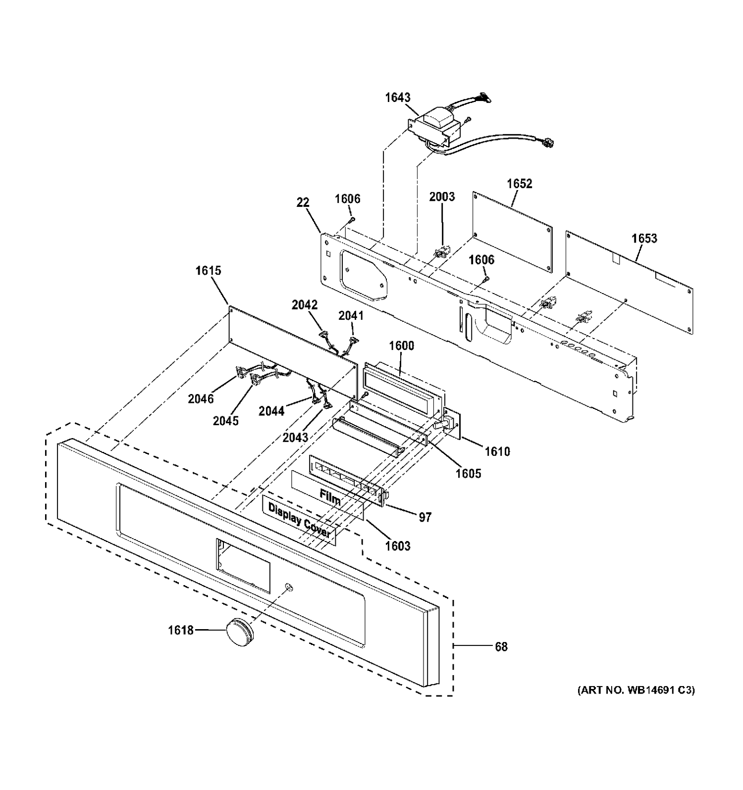CONTROL PARTS Diagram and Parts List for ZSC2202J2SS  General Electric Range