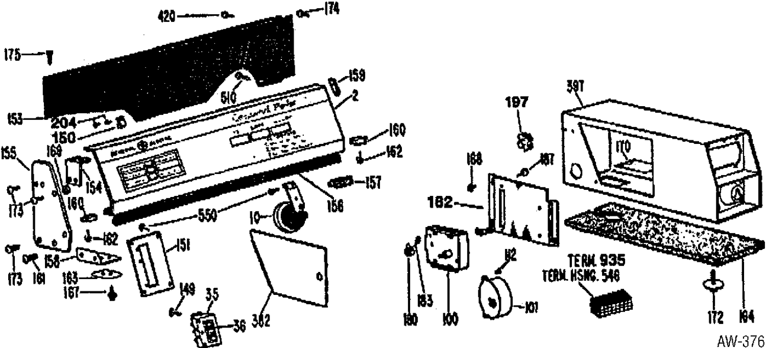 CONTROL GROUP Diagram and Parts List for WWC8000SALWH  General Electric Washer