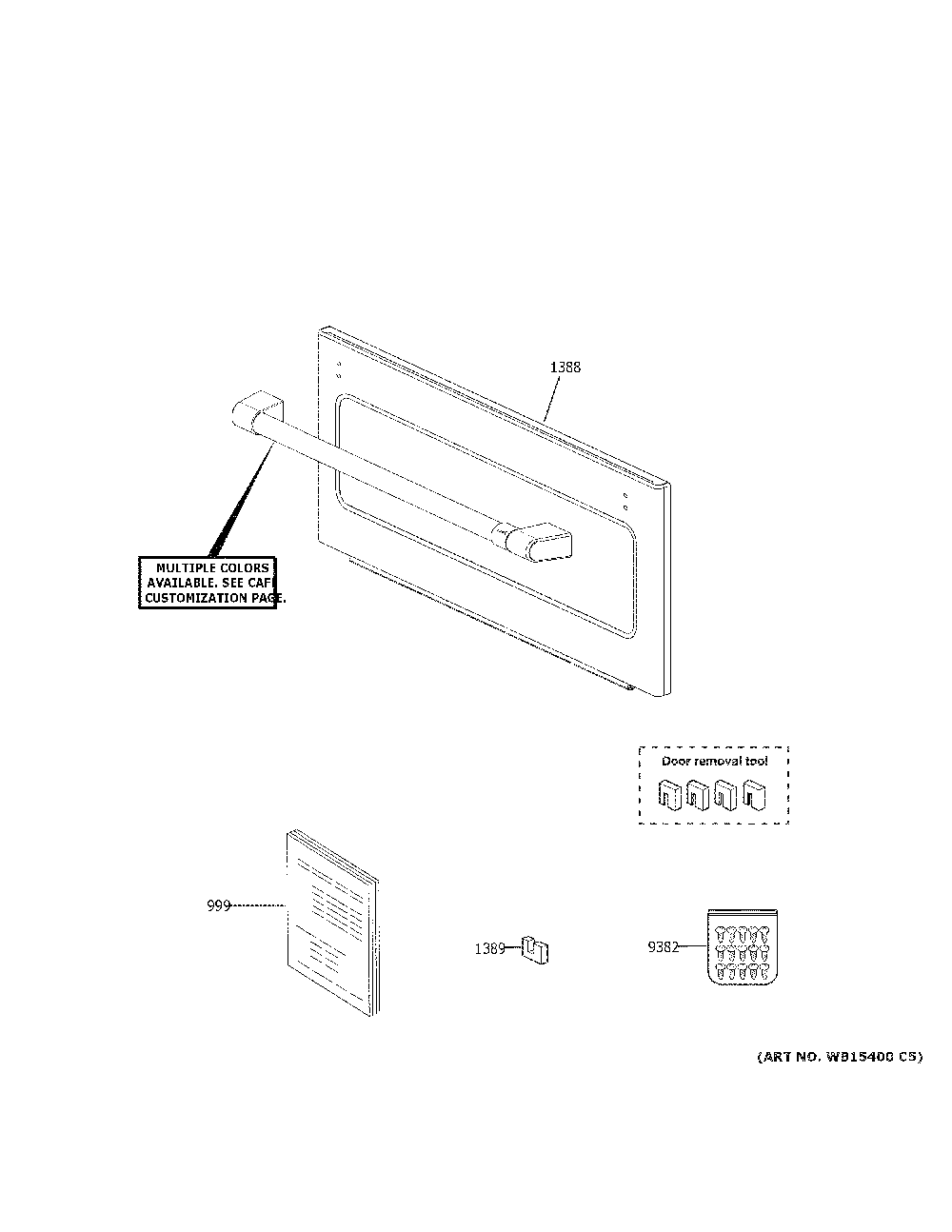 Microwave Door Diagram and Parts List for CTC912P2N2S1  General Electric Microwave Oven Combo