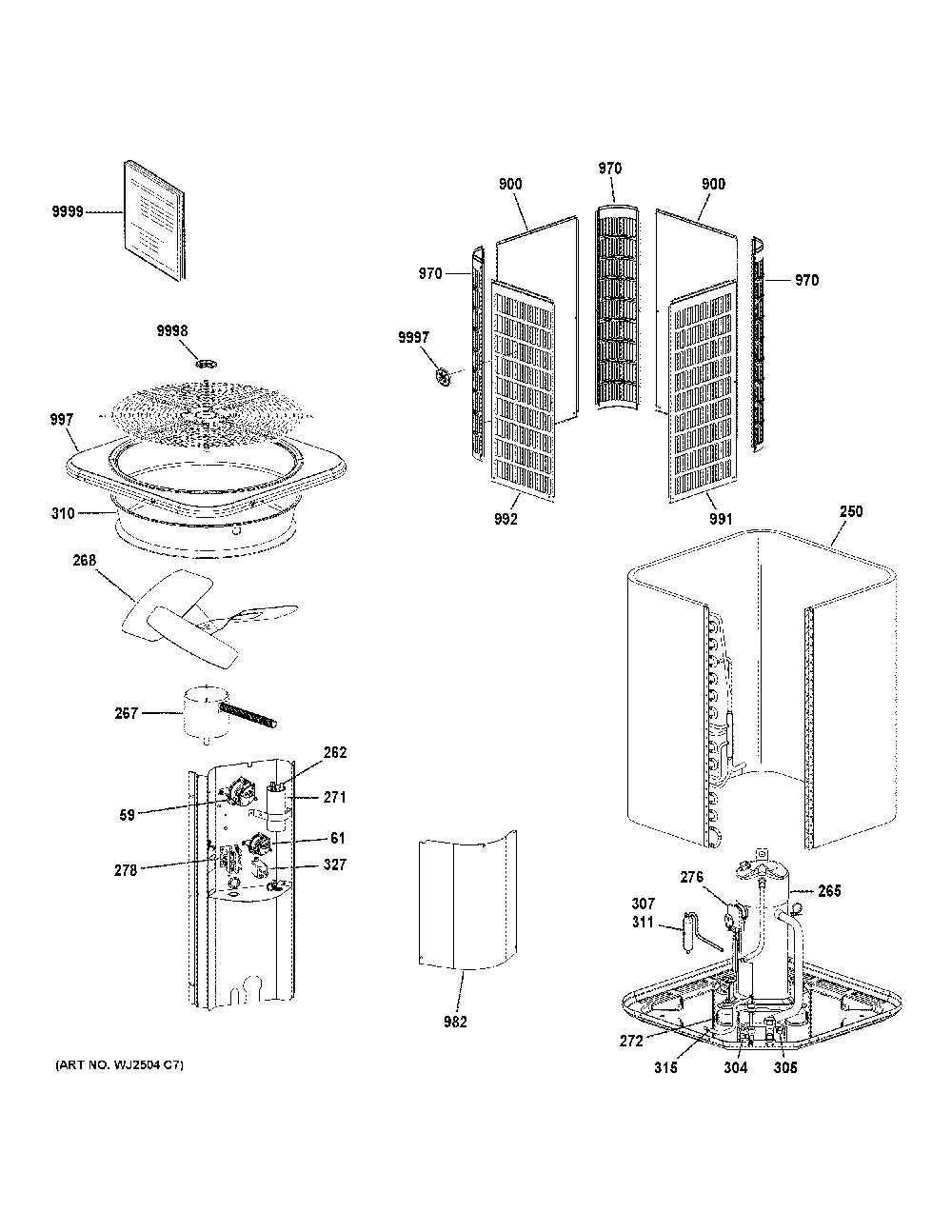 Room Air Conditioner Diagram and Parts List for NS18A24TA451A  General Electric Air Conditioner