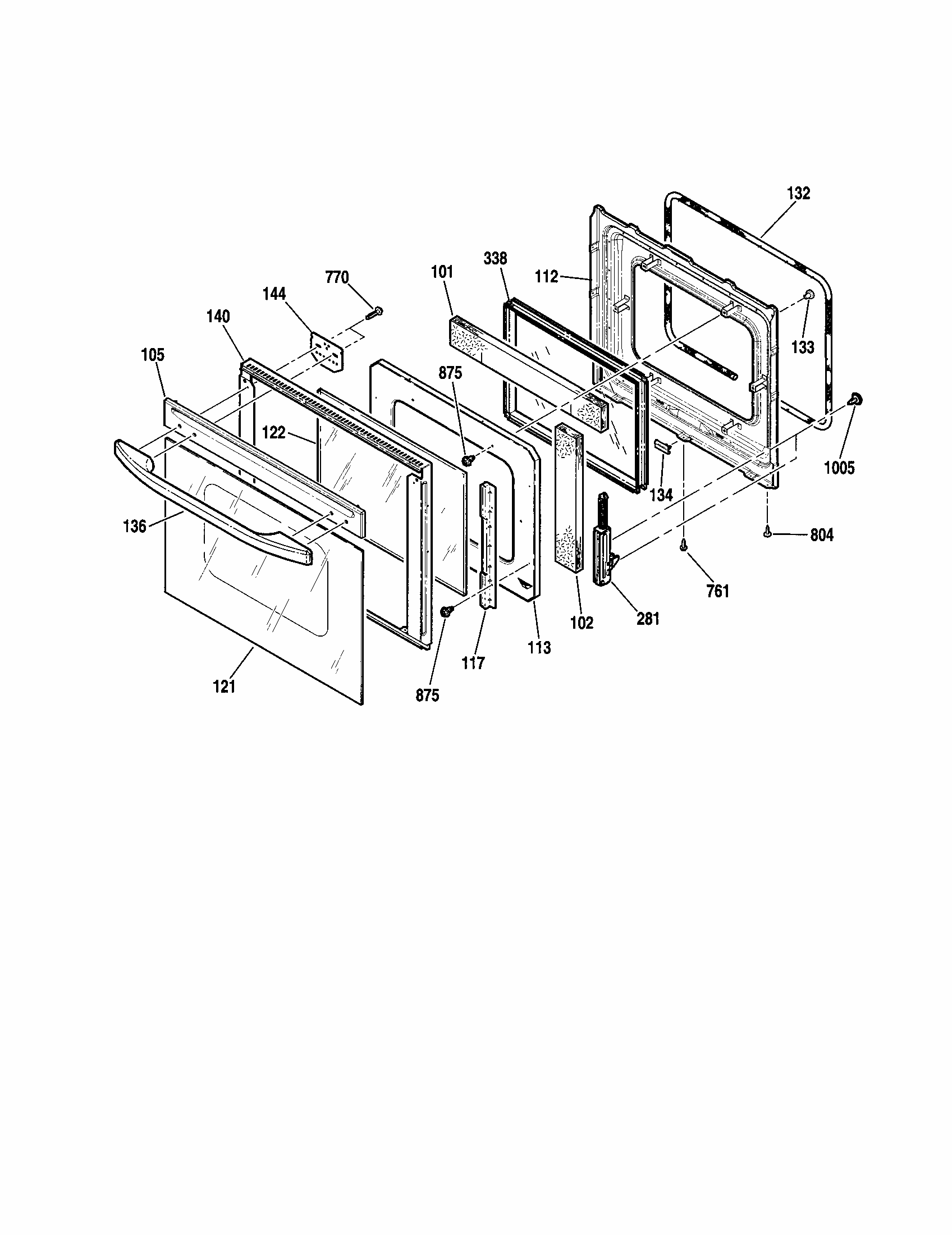 Upper And Lower Door Diagram and Parts List for 91147699100  Kenmore Microwave