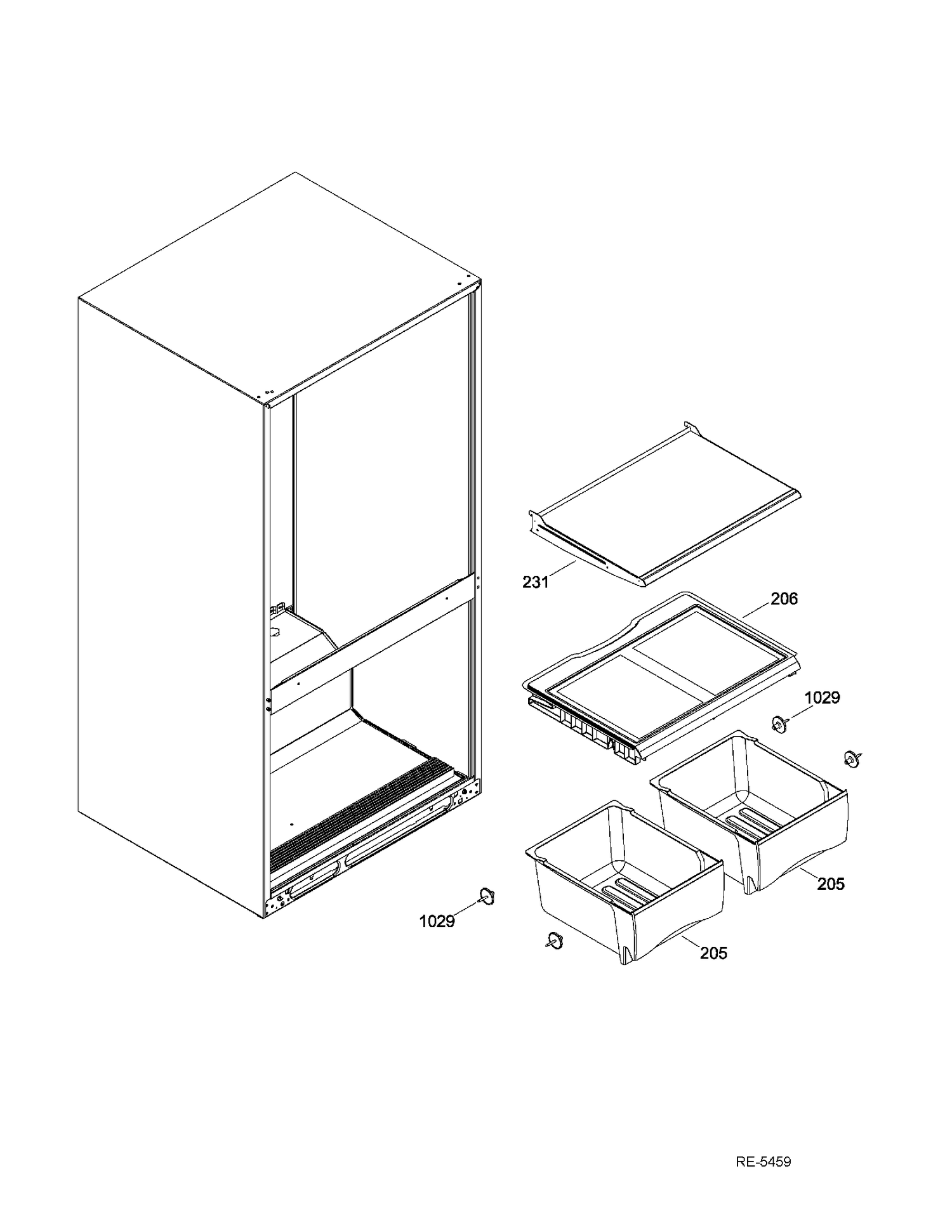 FF SHELVES Diagram and Parts List for HBRC0FADARWW  General Electric Refrigerator