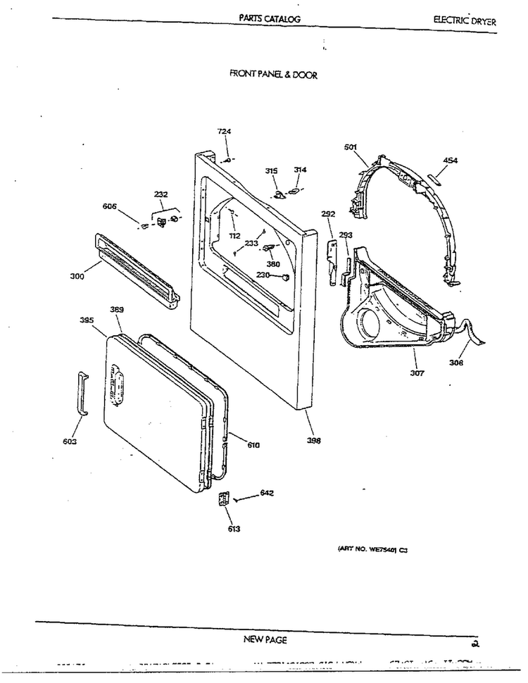 Electric Dryer Page 2 Diagram and Parts List for SIG7010ET0WG  General Electric Dryer