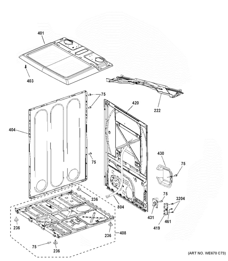Cabinet & Top Panel Diagram and Parts List for HTX21EASK0WW  Hotpoint Dryer