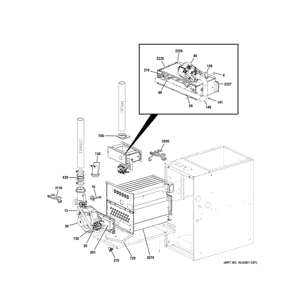 Cabinet (2) Diagram and Parts List for NF96U090V5C03  General Electric Furnace