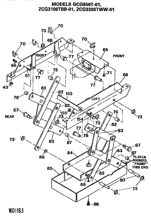 Section 1 Diagram and Parts List for GCG950T-01  General Electric Trash Compactor