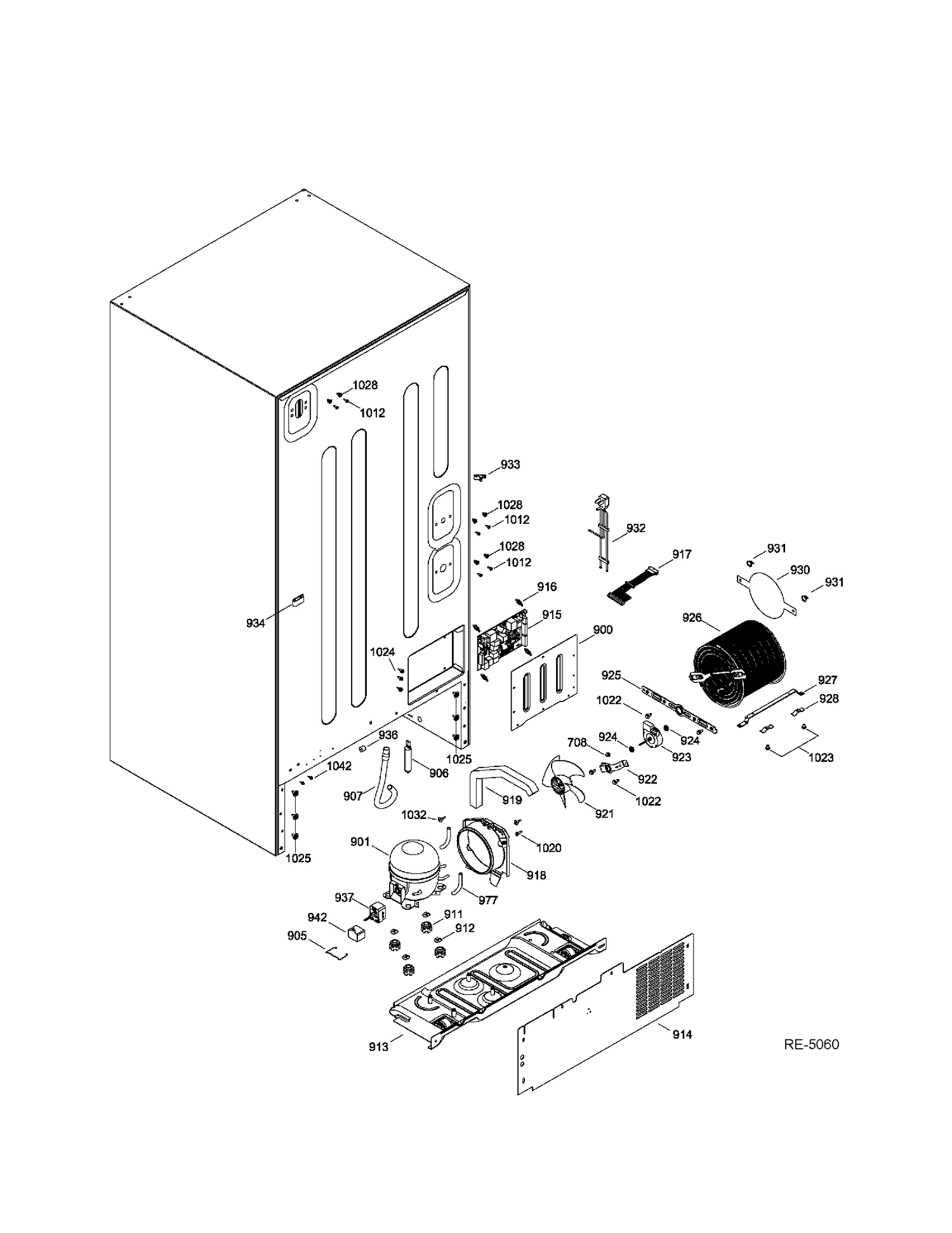 SEALED SYSTEM & MOTHERBOARD Diagram and Parts List for GDRC0HBDARWW  General Electric Refrigerator