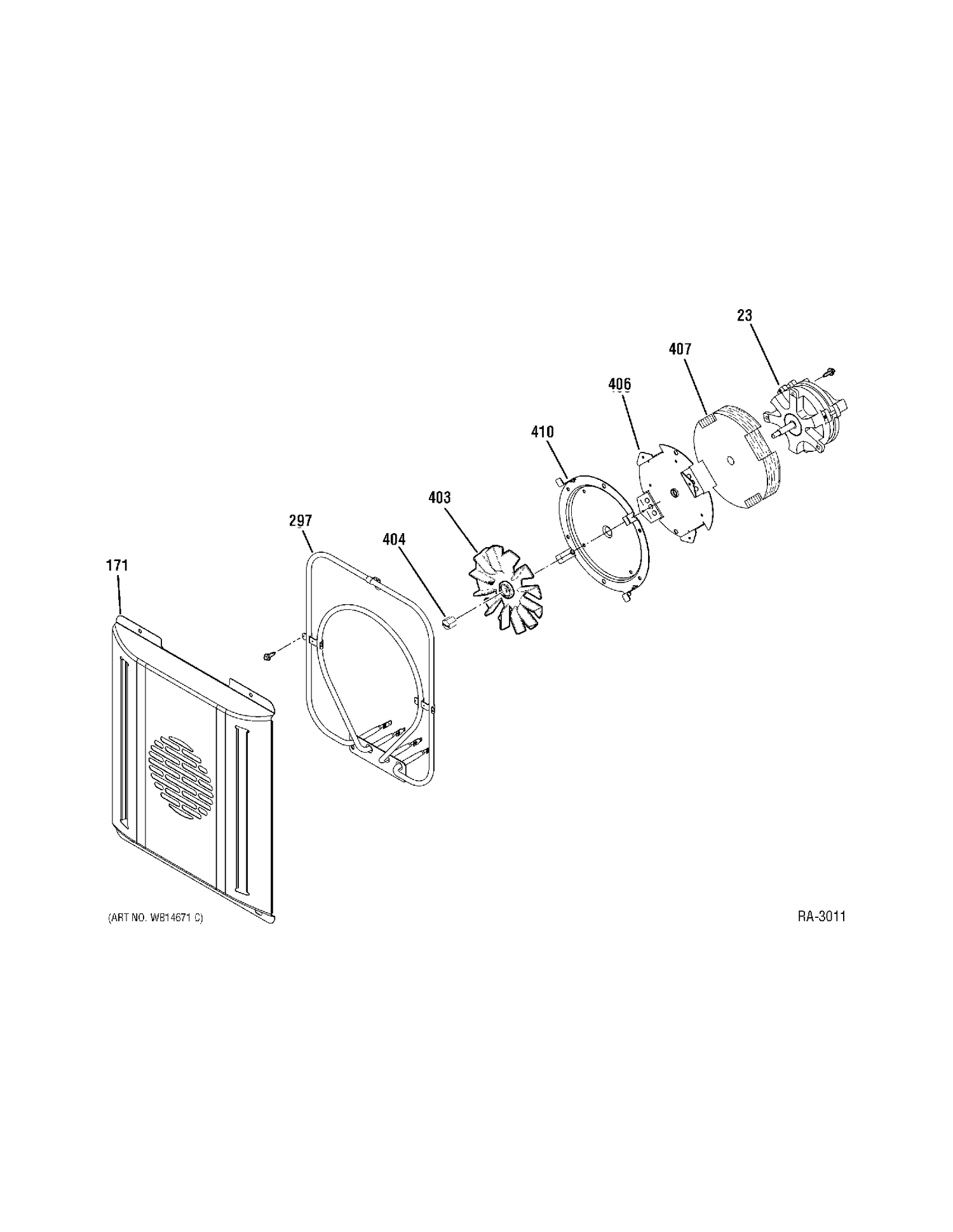 SMALL CONVECTION FAN Diagram and Parts List for ZDP484NGP8SS  General Electric Range