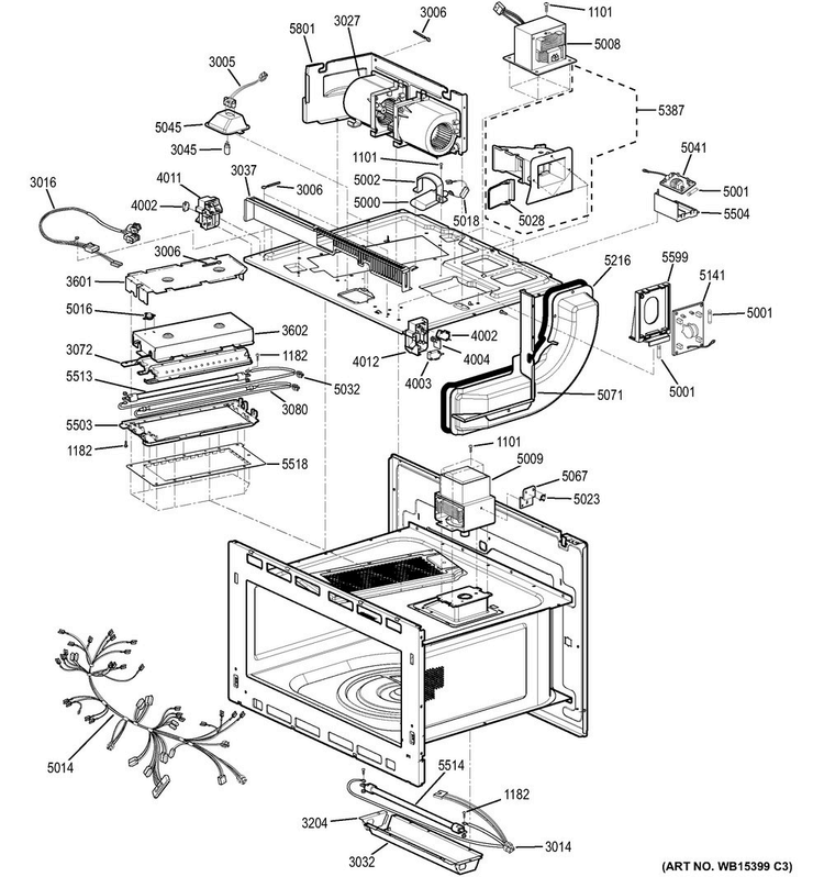 Insulator Parts Diagram and Parts List for CT9800SH3SS  General Electric Microwave Oven Combo