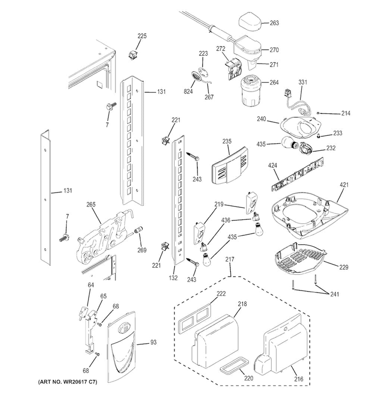 Fresh Food Section Diagram and Parts List for GNS23GMHBFES  General Electric Refrigerator