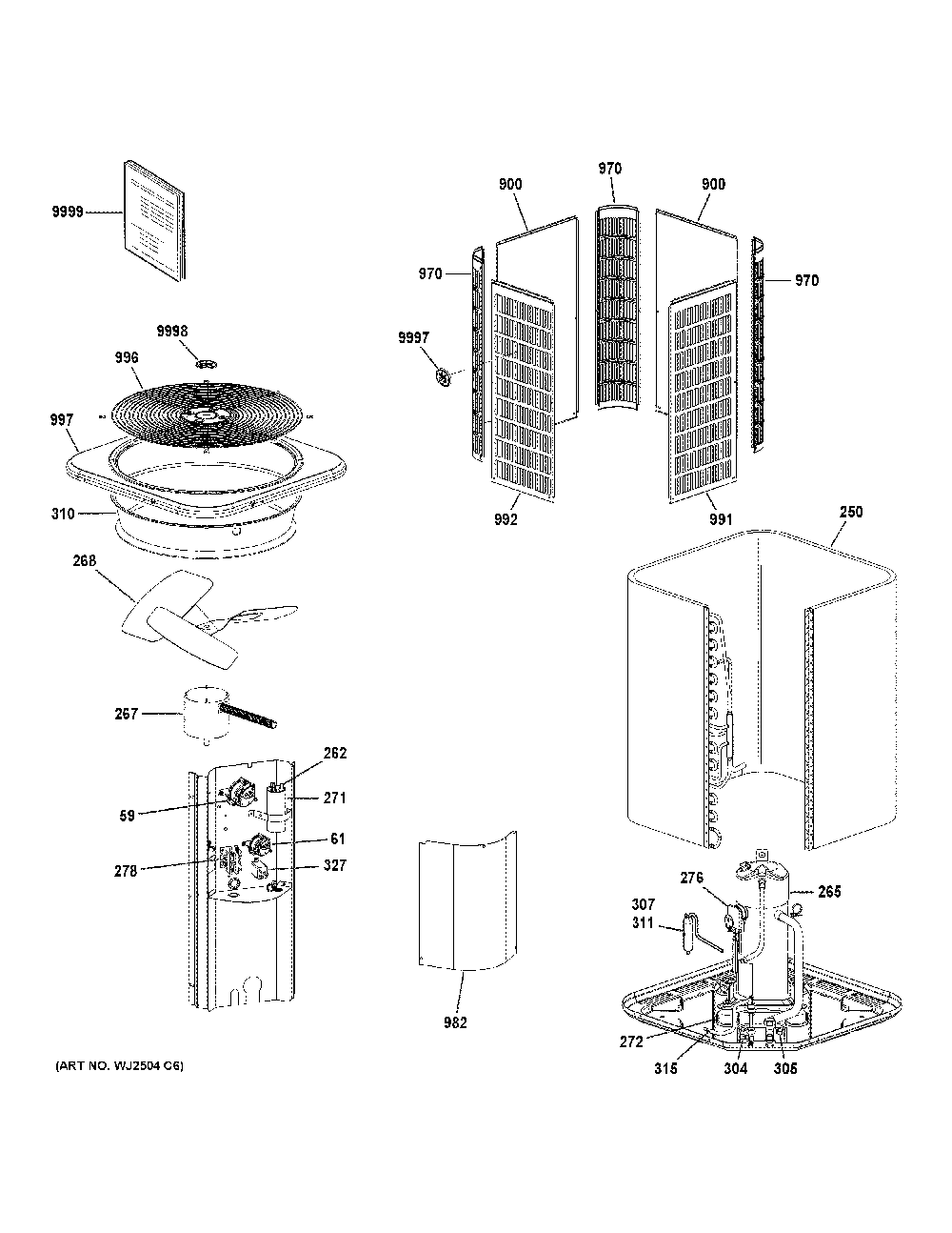 Room Air Conditioner Diagram and Parts List for NS18A48TA400  General Electric Air Conditioner