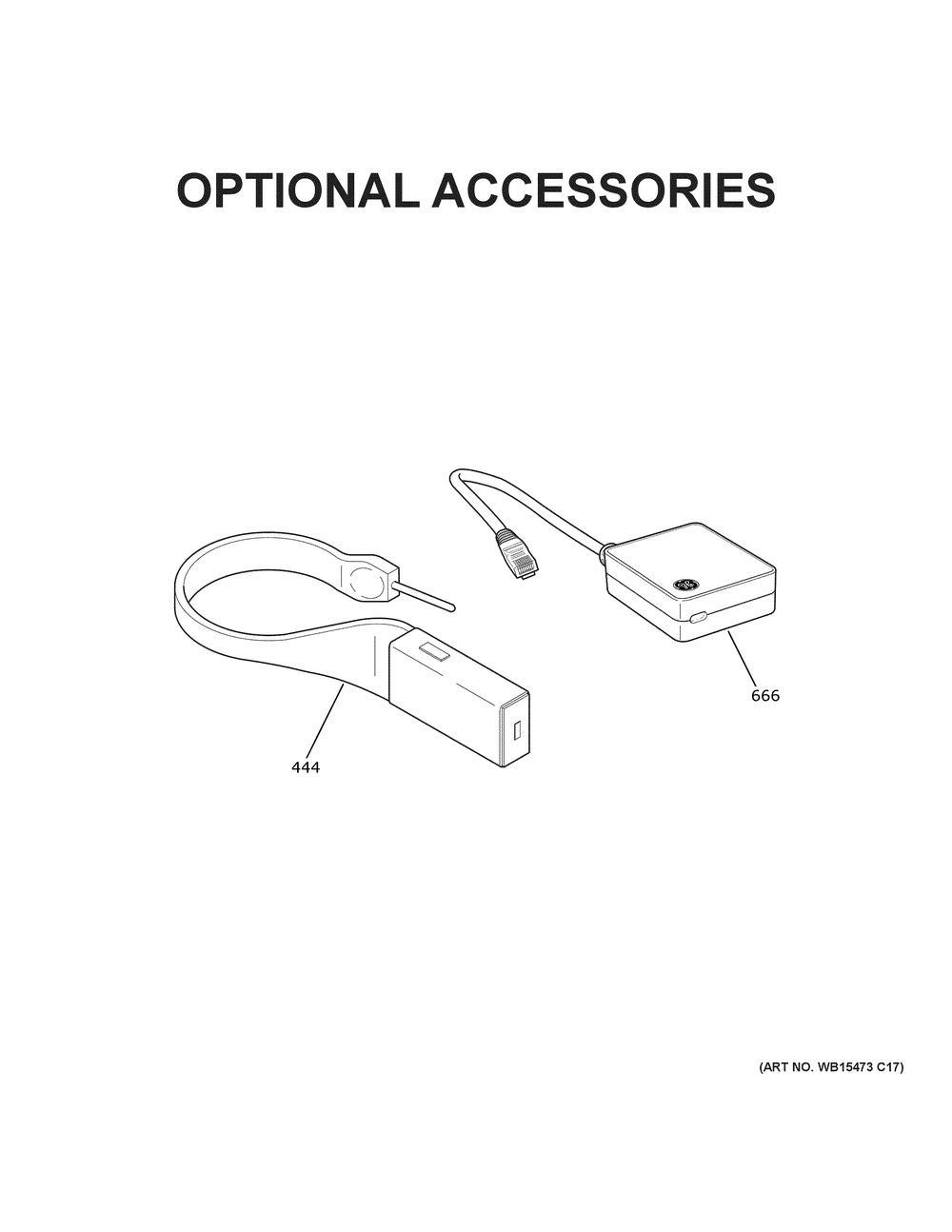 Optional Accessories Diagram and Parts List for CHS950P4M7W2  General Electric Range