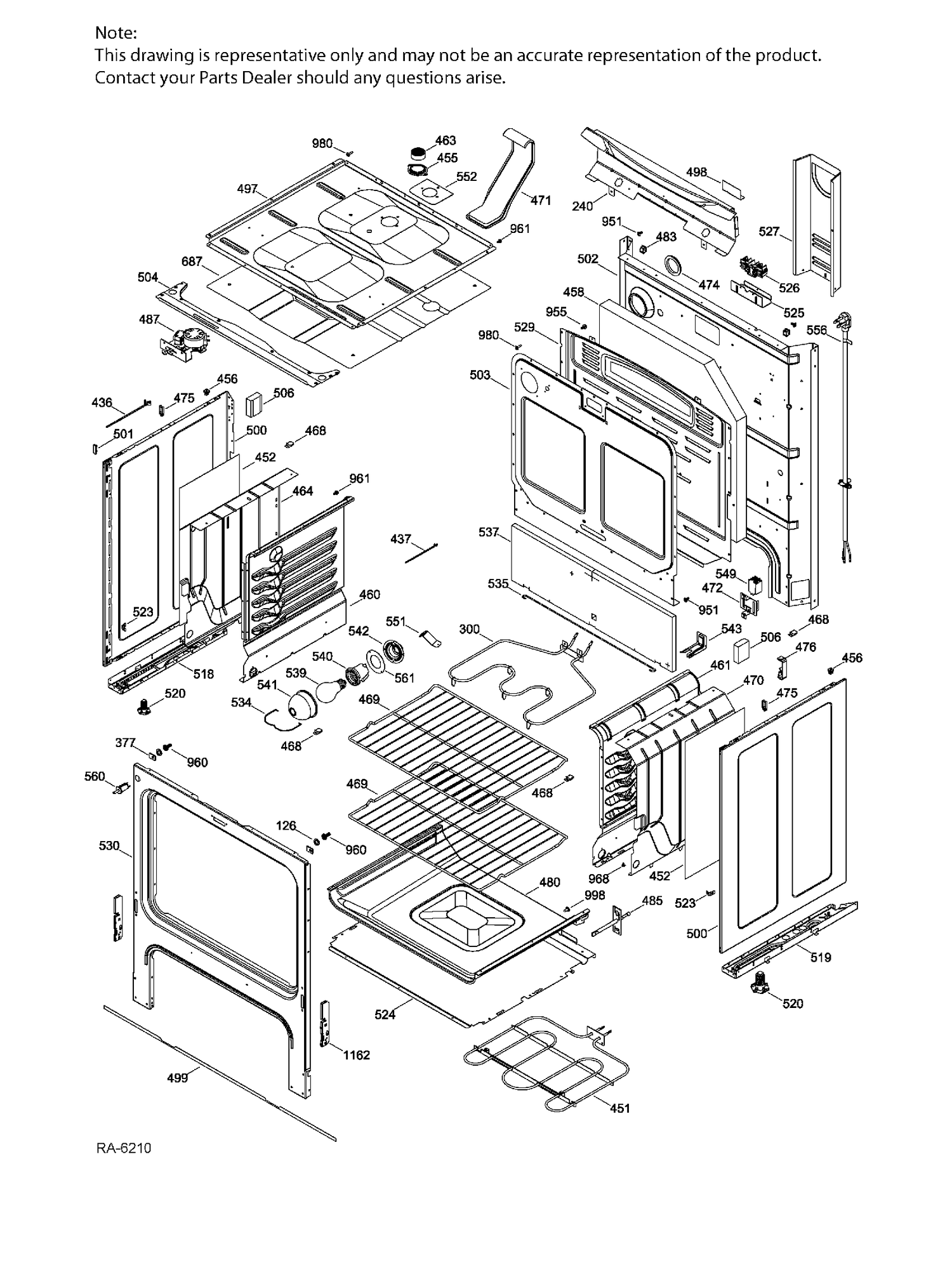 BODY PARTS Diagram and Parts List for JCB730DF2BB  General Electric Range