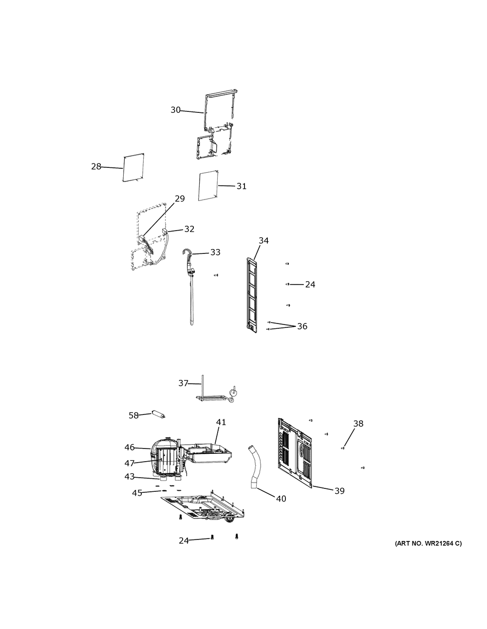 Machine Compartment Diagram and Parts List for GBE17HYRCFS  General Electric Refrigerator