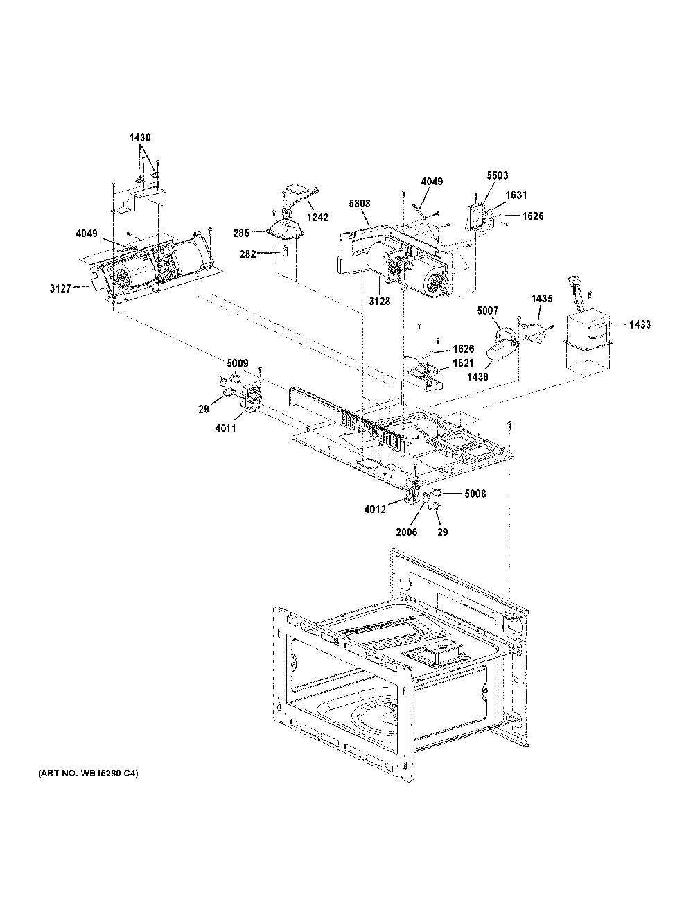 Interior parts 2 Diagram and Parts List for PSB9240EF4ES  General Electric Microwave