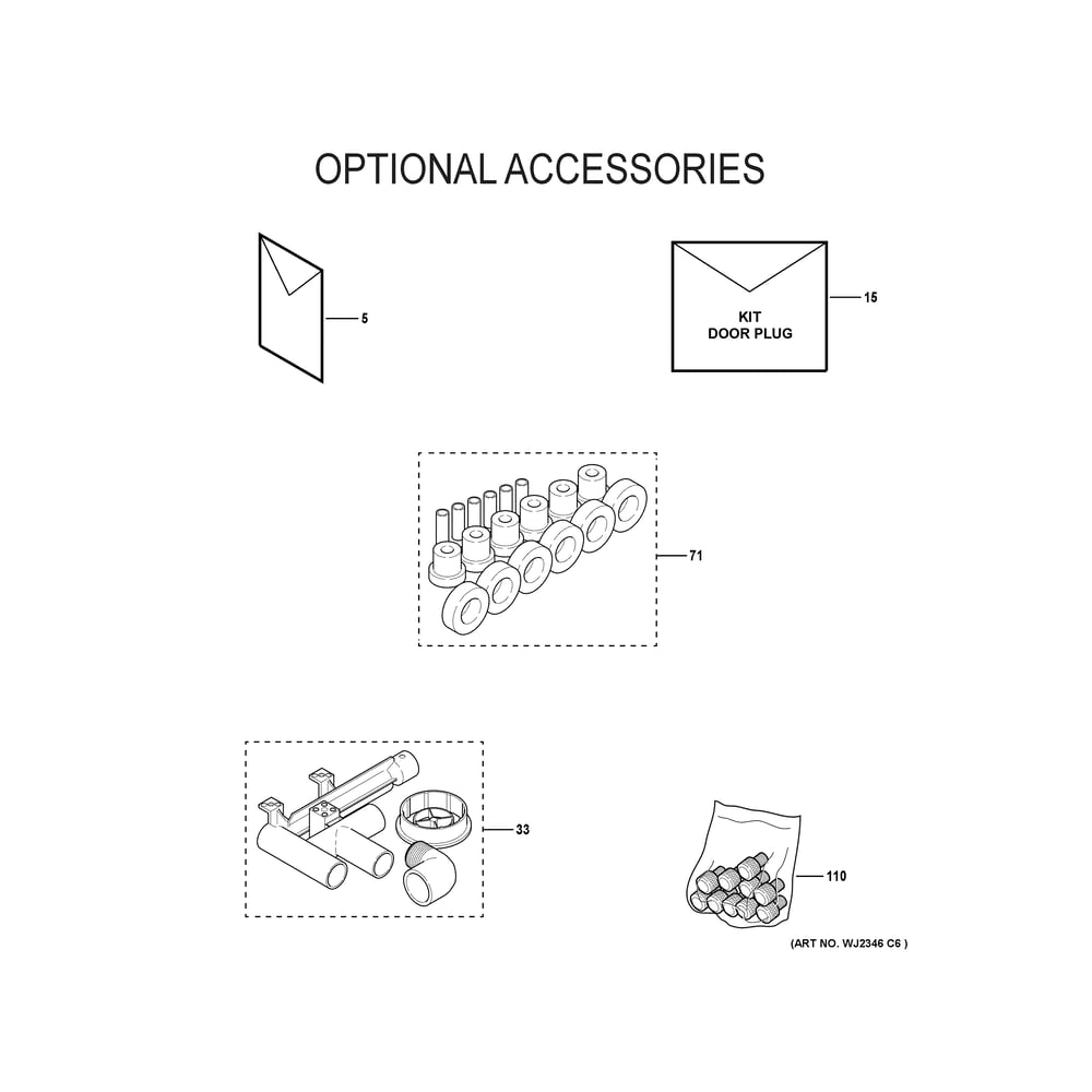 Optional Accessories 1 Diagram and Parts List for NF95X080S4C03  General Electric Furnace