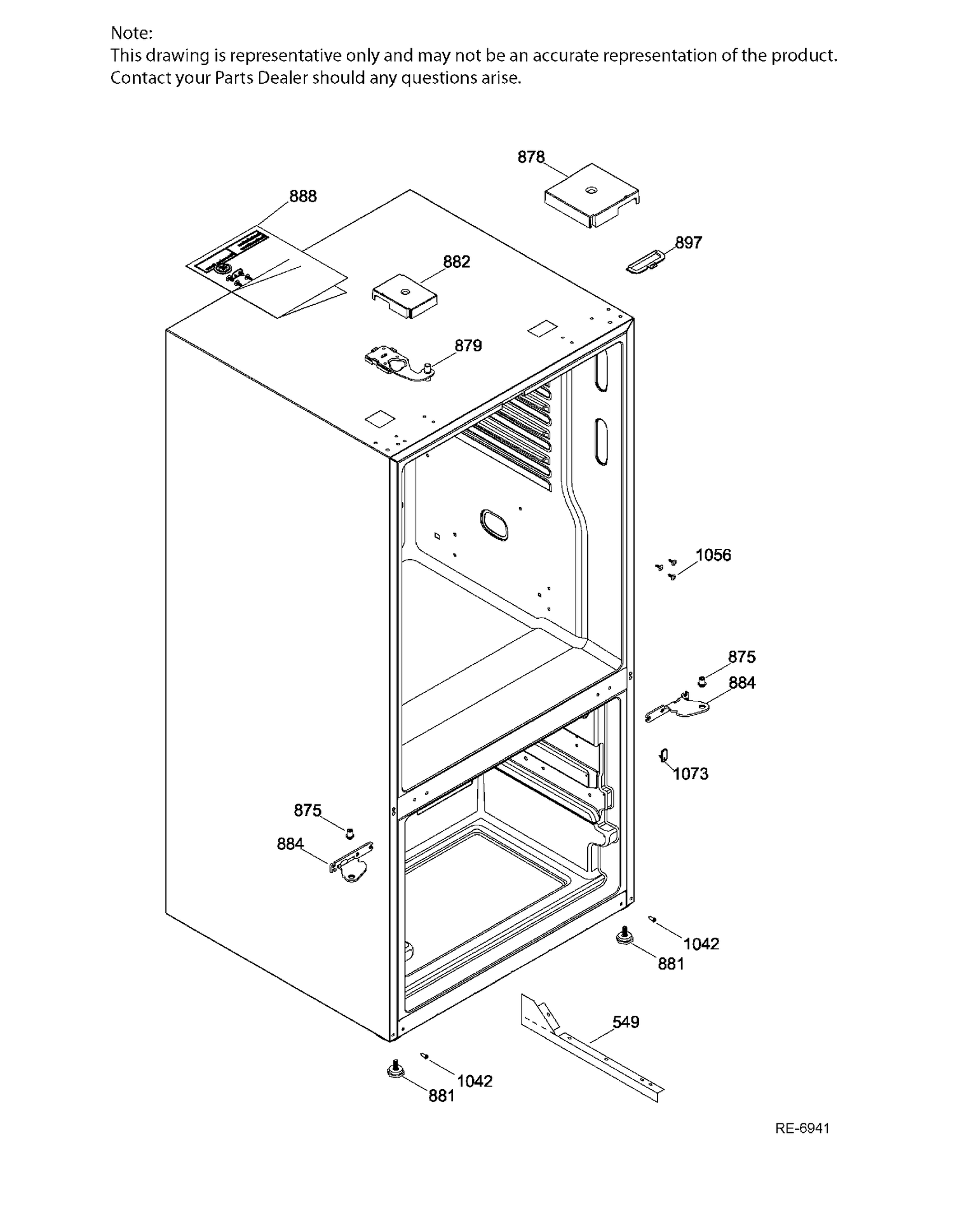 HINGE PARTS Diagram and Parts List for GDE21ESKBRSS  General Electric Refrigerator