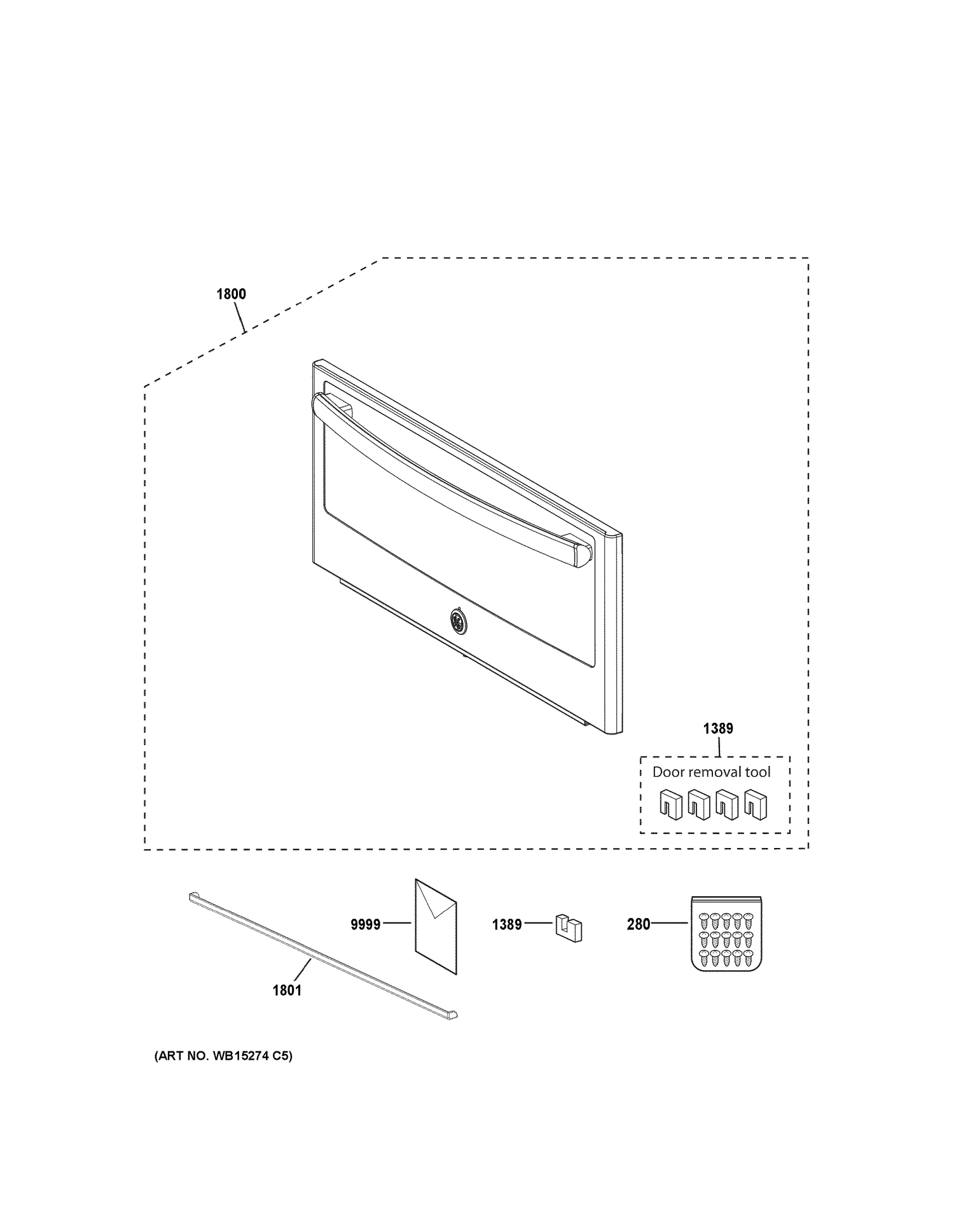 DOOR PARTS Diagram and Parts List for PSB9120SF4SS  General Electric Wall Oven