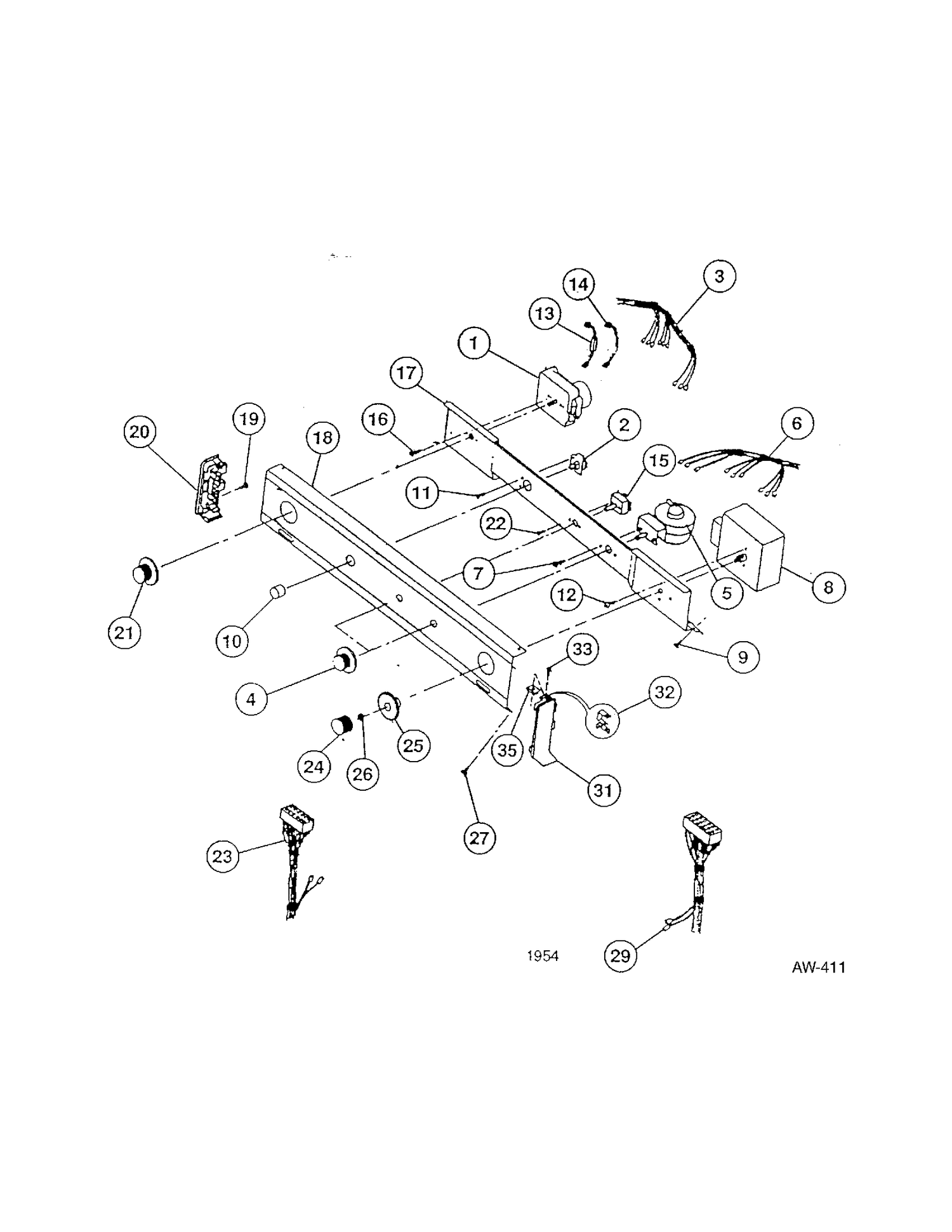 CONTROL PANEL Diagram and Parts List for 52270-W0  General Electric Washer