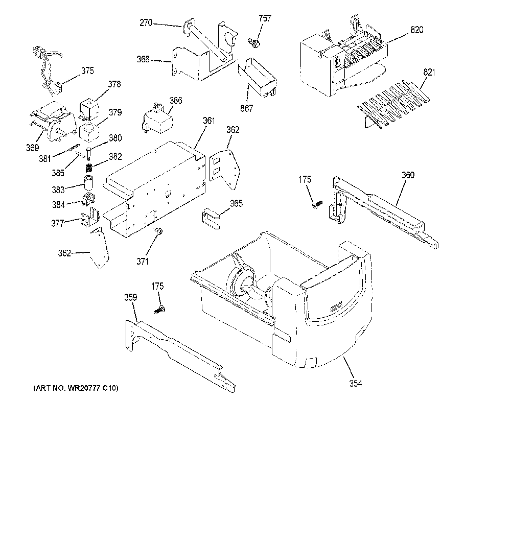 Ice maker & dispenser Diagram and Parts List for GSS23GMKPCES  General Electric Refrigerator