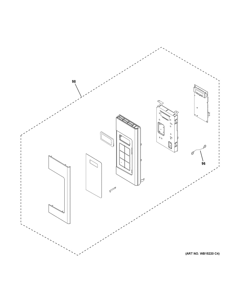 Control Parts Diagram and Parts List for JVM6175BL2TS  General Electric Microwave