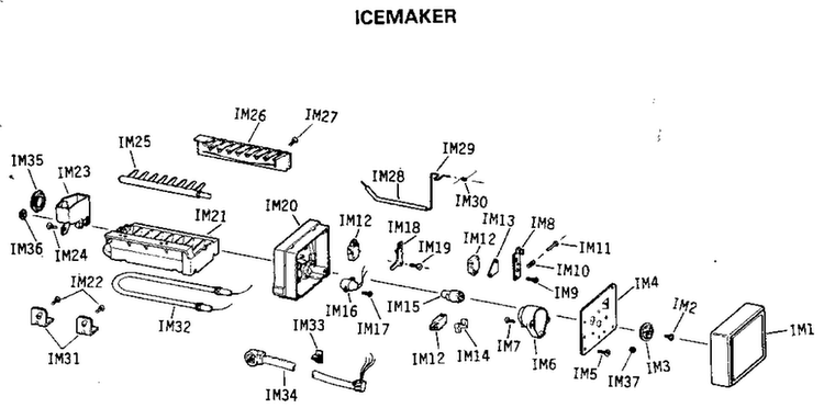 Icemaker Diagram and Parts List for TBX24TLR  General Electric Refrigerator