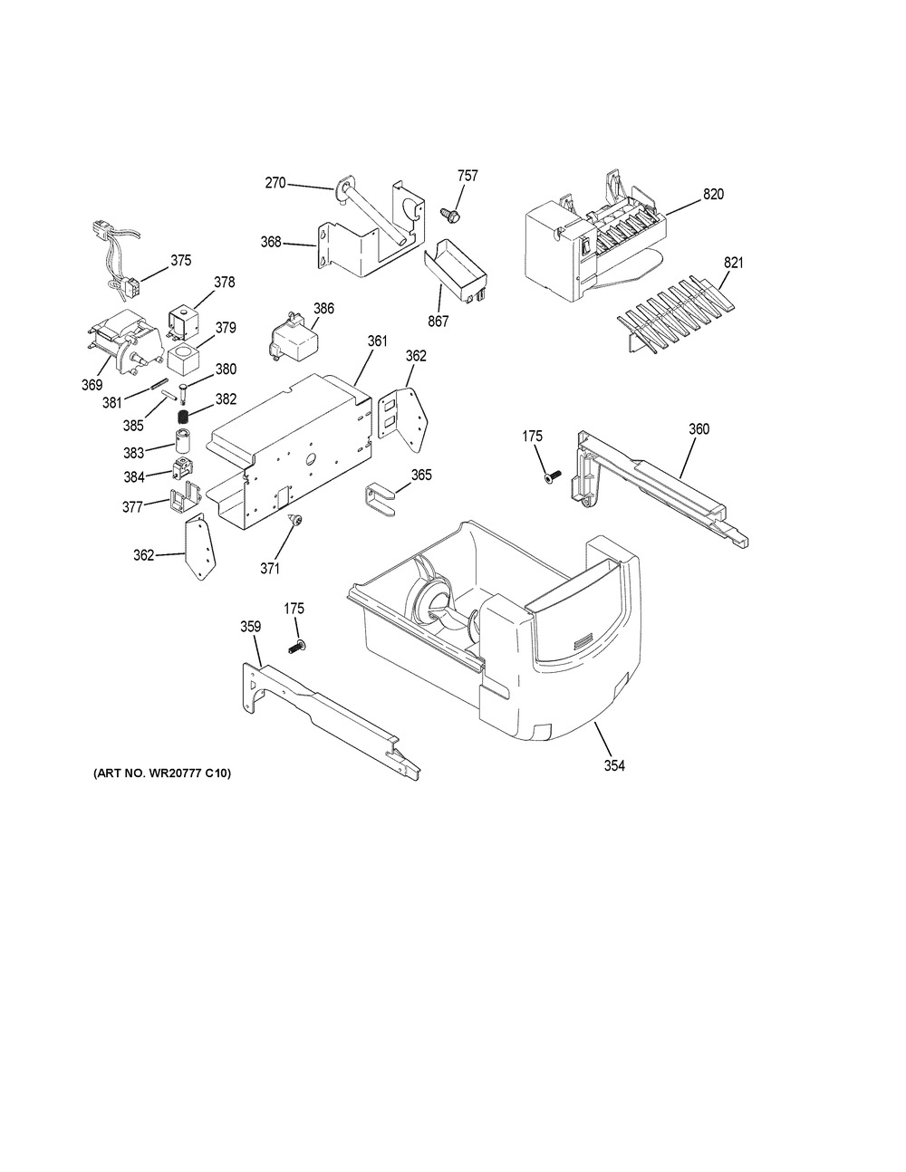 Ice Maker & Dispenser Diagram and Parts List for GSE23GSKKCSS  General Electric Refrigerator