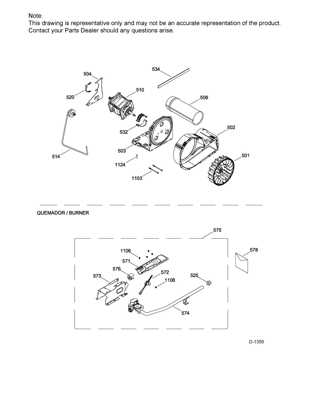 Blower And Drive Diagram and Parts List for GTMX180GD5WW  General Electric Dryer