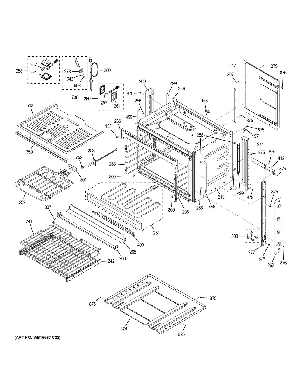 Body Parts Diagram and Parts List for PT9051SL3SS  General Electric Wall Oven