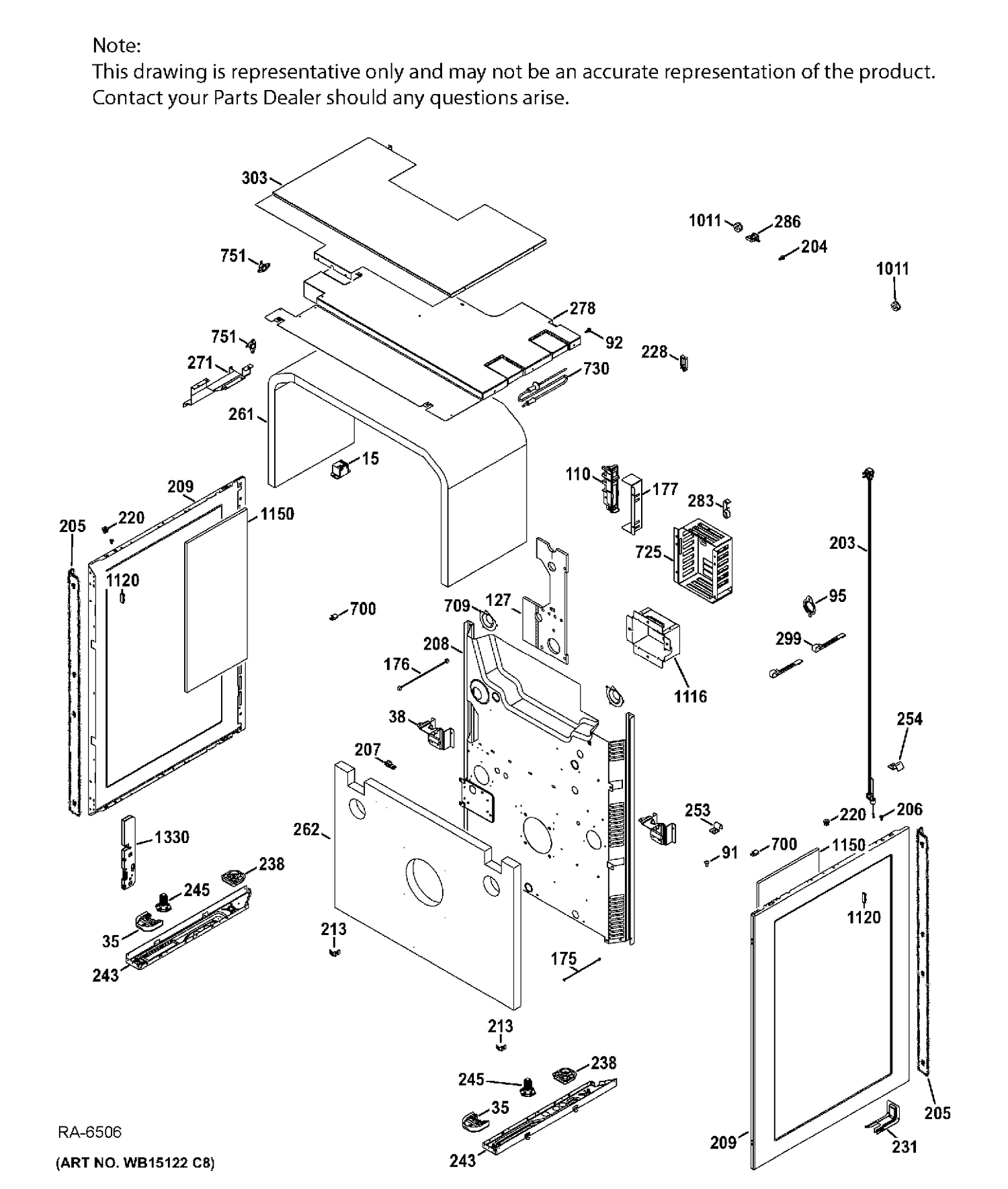 BODY PARTS Diagram and Parts List for CCGS990SET6SS  General Electric Range