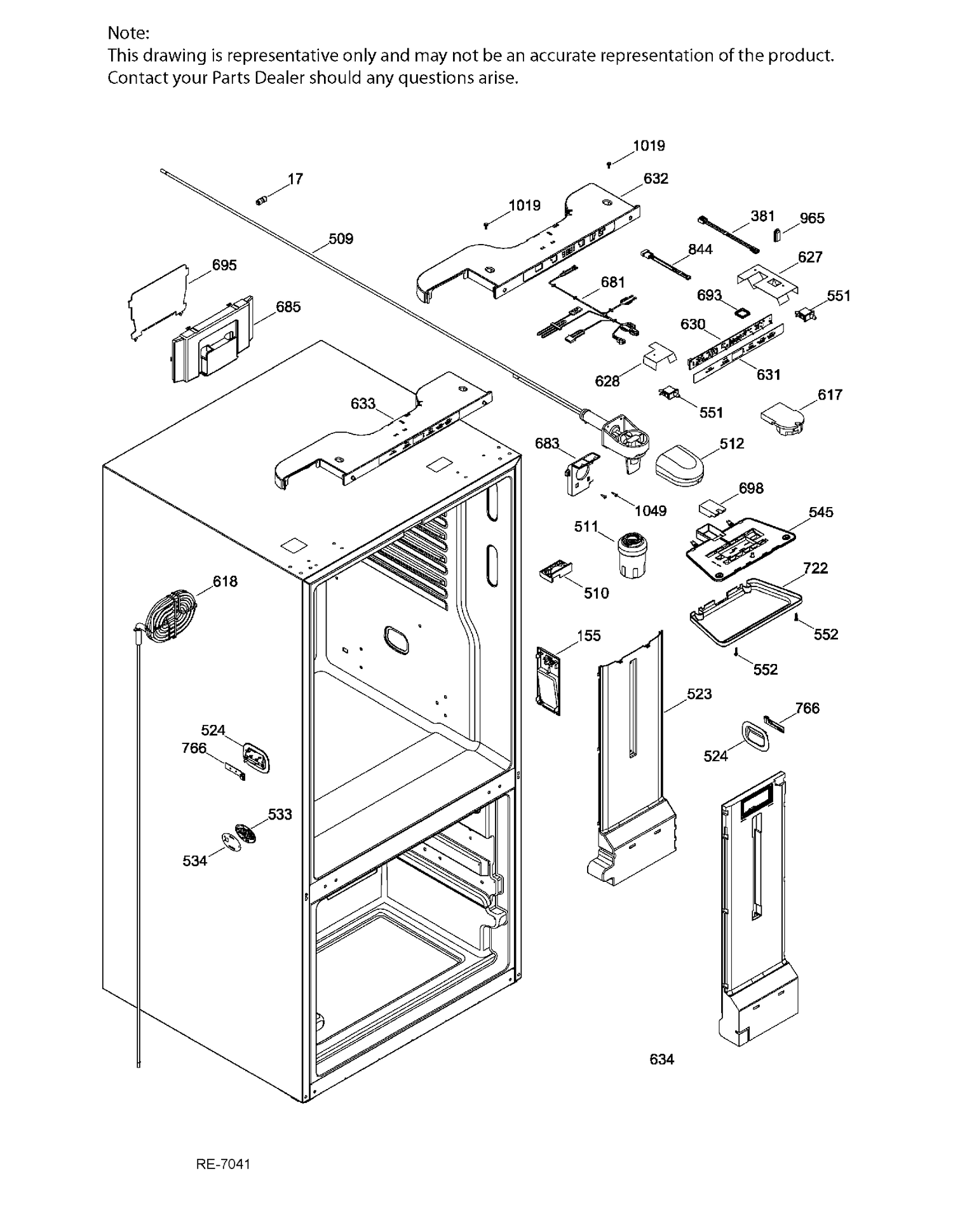 FF FUNCTIONAL Diagram and Parts List for PNE21KSKBKSS  General Electric Refrigerator