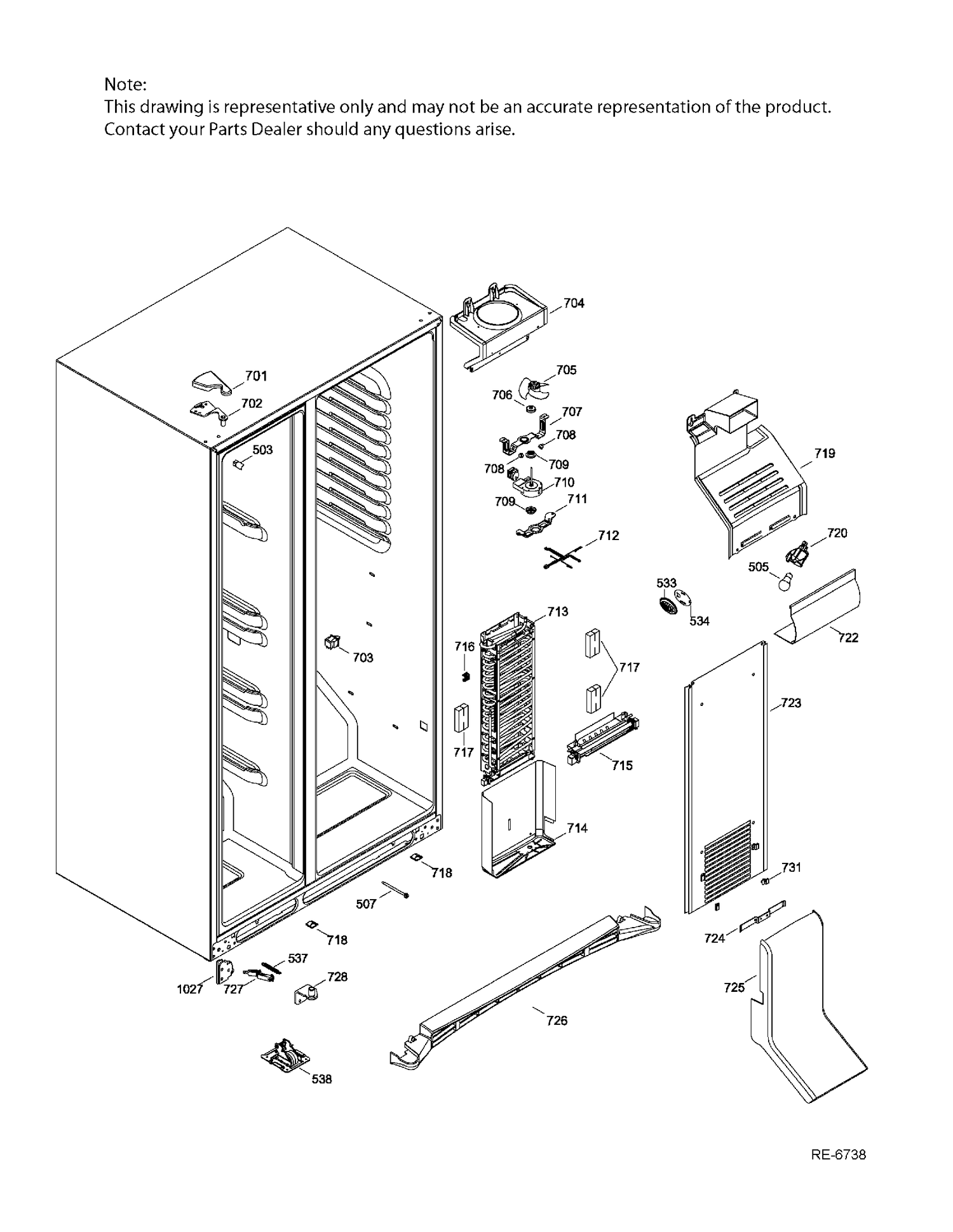 FZ FUNCTIONAL PARTS Diagram and Parts List for GSRC3KLXHFWW  General Electric Refrigerator