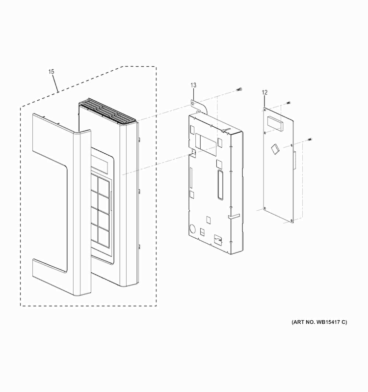 Control Parts Diagram and Parts List for JNM3163DJ1WW  General Electric Microwave