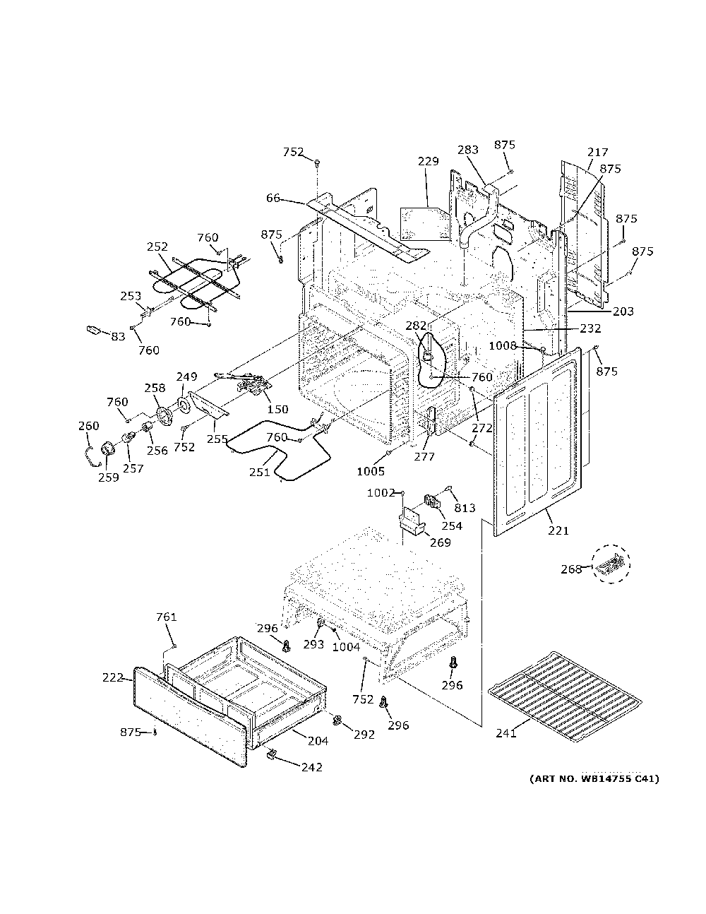 Body parts Diagram and Parts List for XB625DK5BB  General Electric Range