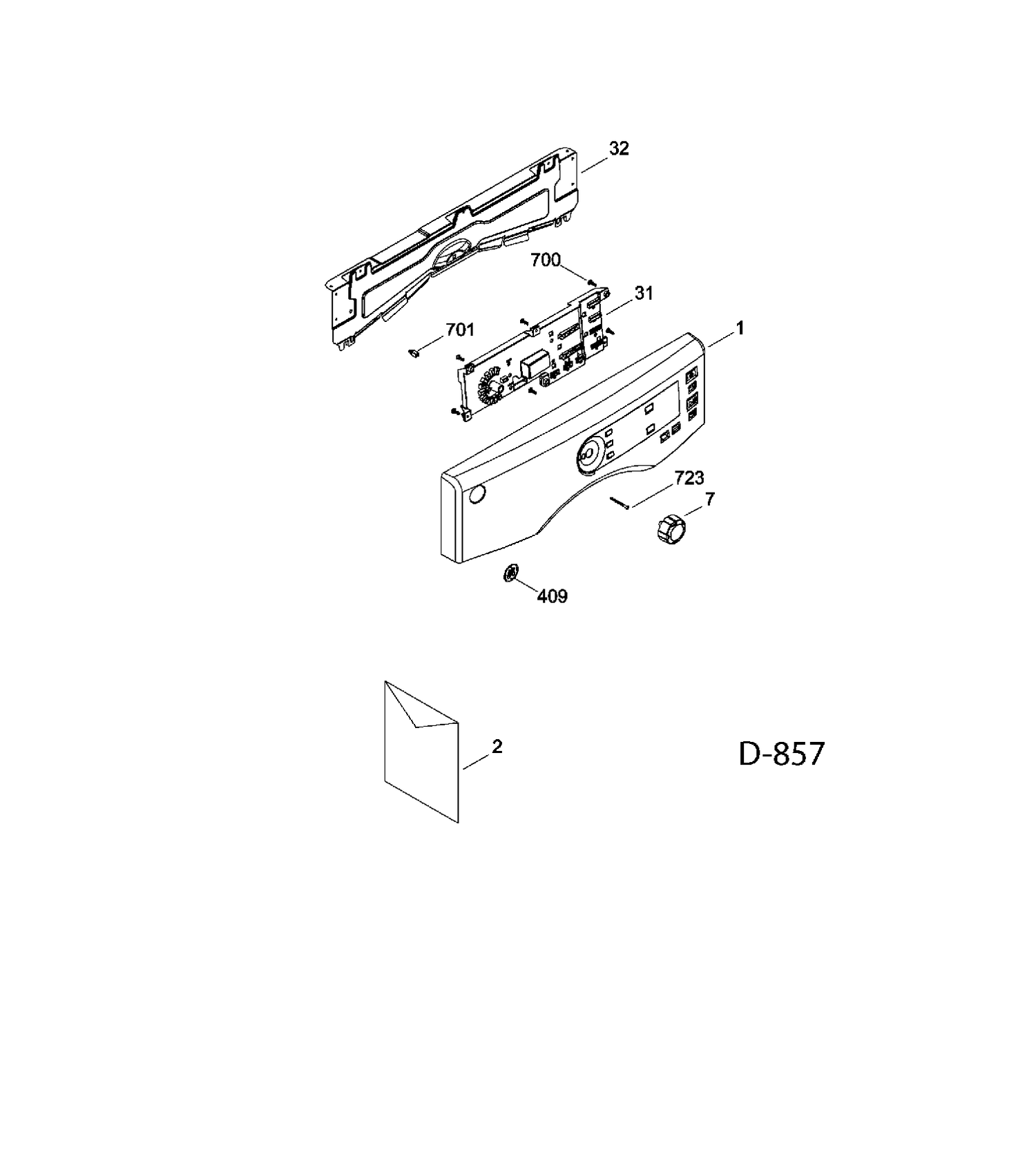 CONTROL PANEL Diagram and Parts List for GFMS150ED1WW  General Electric Dryer