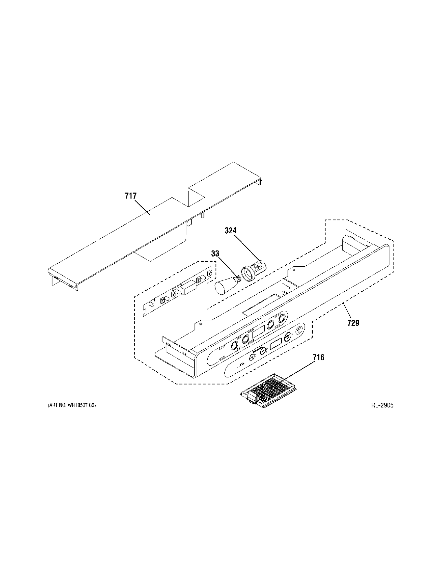CONTROLS Diagram and Parts List for ZDWT240PBBS  General Electric Refrigerator