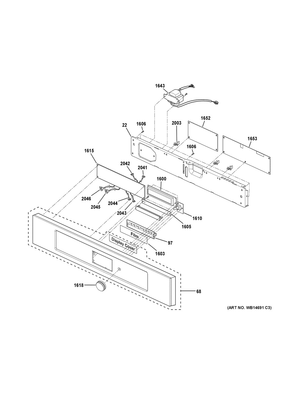 Control Parts Diagram and Parts List for ZSC2201J4SS  General Electric Microwave