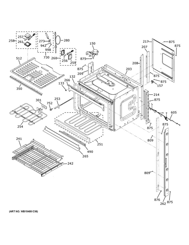 Upper Oven Diagram and Parts List for CTD70DM2N2S5  General Electric Wall Oven