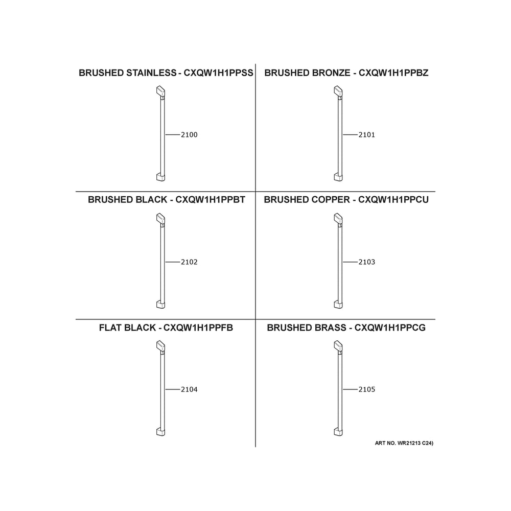 Cafe Customization Diagram and Parts List for CCP06BP4PEW2  General Electric Wine and Beverage Cooler