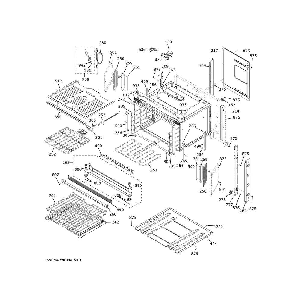 Body Parts Diagram and Parts List for ZTSX1FPSN4SS  General Electric Wall Oven